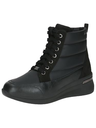 Caprice Damskie ciepłe buty 9-26106-43, modne kozaki, Black Comb, 39 EU szerokie, czarny Comb, 39 EU Weit