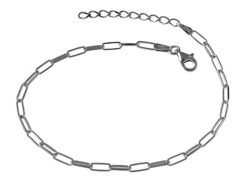 Bransoletka łańcuszek na nogę srebrny spinacze (r040) bn059s - 2,4g.