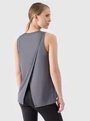 Koszulki sportowe damskie - 4F Top treningowy ciążowy oversize damski - szary 3XL - miniaturka - grafika 1
