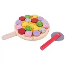 Bigjigs Toys DREWNIANA PIZZA do nauki krojenia BJ457 - Zabawki AGD - miniaturka - grafika 1