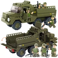 Klocki - Klocki Wojsko Ciężarówka Transportowa Wojska, Armia+4 Figurki - miniaturka - grafika 1