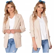 Marynarki i żakiety damskie - Damska Marynarka żakiet elegancki SIZE PLUS 6XL/52 - miniaturka - grafika 1