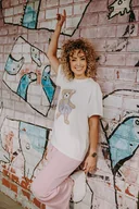 Koszule damskie - T-shirt oversize Margaret Teddy dla mamy cream - miniaturka - grafika 1