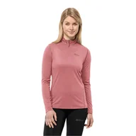 Koszulki sportowe damskie - Damska koszulka termoaktywna z długim rękawem Jack Wolfskin SKY THERMAL HZ W mineral red - XS - miniaturka - grafika 1