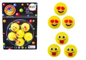 Zabawki zręcznościowe - Zestaw Piłeczek Kauczukowych Emoji Żółte 6 Szt - miniaturka - grafika 1