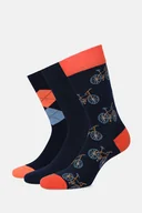 Skarpetki męskie - Zestaw 3 Par Granatowych Skarpet Mix - miniaturka - grafika 1