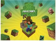 Urodziny dziecka - Dekoracyjny opłatek tortowy Minecraft - A4 - miniaturka - grafika 1