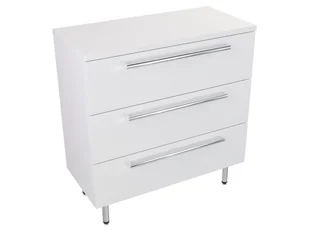 Szafka Stojąca Z Blatem ATH 80 cm - Biały Mat - Uchwyty Chromowane - Szafki łazienkowe - miniaturka - grafika 1