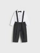 Body dla niemowląt - Reserved - Elegancki komplet z muszką - biały - miniaturka - grafika 1