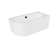 Wanny - Wanna narożna prawa Besco Avita A-line 150x75 cm biały połysk syfon z napełnieniem czarny WAA-150APCN - miniaturka - grafika 1
