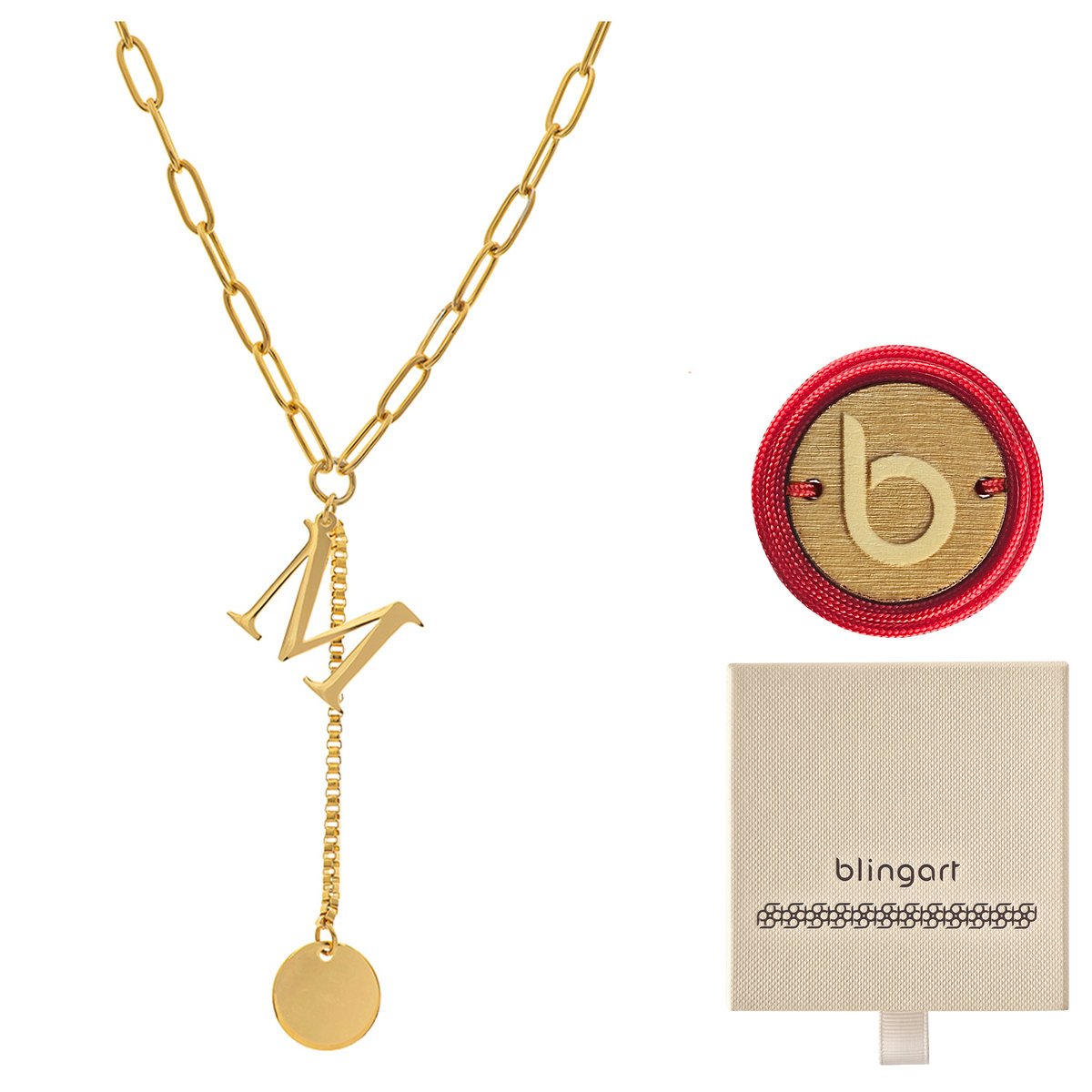 Naszyjnik Celebrytka Łańcuszek Literka M