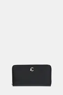 Portfele - Coccinelle portfel skórzany COCCINELLE C-ME damski kolor czarny E2.SSL.11.32.21 - miniaturka - grafika 1