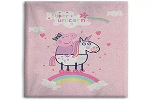 Peppa Pig Koc polarowy jednorożec dziewczynka 100 x 140 cm różowy - Koce i narzuty dla dzieci - miniaturka - grafika 1