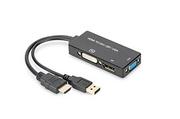 Adaptery i przejściówki - Assmann Adapter HDMI USB 4K 30Hz UHD HDMI A USB na DisplayPort+DVI+VGA czarny 0,2m (AK-330403-002-S) - miniaturka - grafika 1
