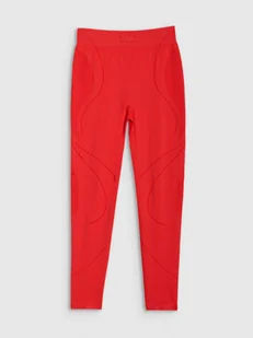 Damskie legginsy treningowe 4F 4FRSS25TFTIF390 - czerwone - Legginsy - miniaturka - grafika 1