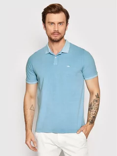 Koszulki męskie - Lee Polo Nat Dye L65CQSUY Niebieski Regular Fit - grafika 1