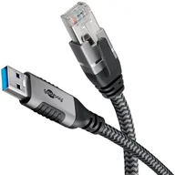 Adaptery i przejściówki - Goobay 70497 zmieniacz płci / kabli USB A RJ-45 Czarny, Srebrny - miniaturka - grafika 1