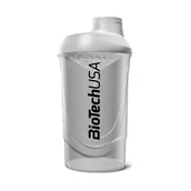 Shakery i bidony sportowe - BioTech Shaker Wave Transparent 600ml Przezroczysty - miniaturka - grafika 1