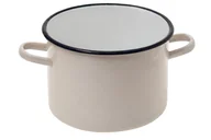 Garnki - Emalia Polska Pleszew Garnek emaliowany Polska Pleszew gładki bez pokrywki 20 cm 4,5 l kremowy - miniaturka - grafika 1
