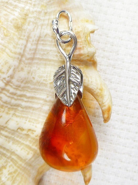 Wisiorek srebrny z bursztynem 604-73