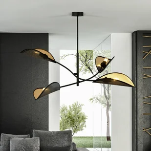 Emibig LOTUS 4 BLACK/GOLD 1106/4 lampa sufitowa żyrandol oryginalny Design abażury 1106/4 - Lampy sufitowe - miniaturka - grafika 5