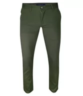 Spodnie męskie - Spodnie Casualowe Zielone Męskie, Zwężane, Bawełniane, Chinosy, Wzór Geometryczny -Ravanelli - miniaturka - grafika 1