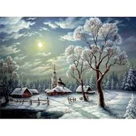 Zabawki kreatywne - Diamentowa mozaika Kościół zimą NO-1009204 Norimpex - miniaturka - grafika 1