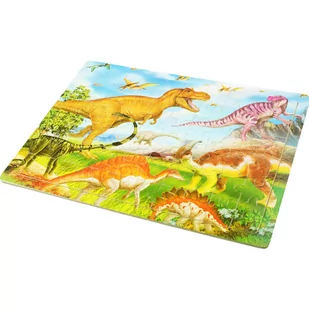 Drewniana kolorowa układanka puzzle  Dinozaury - Puzzle - miniaturka - grafika 1