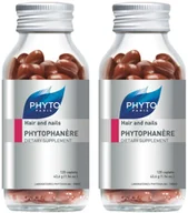 Witaminy i minerały - Zestaw suplementów diety Phyto Phytophanere na paznokcie i włosy 2 x 120 kapsułek (3338221001085) - miniaturka - grafika 1