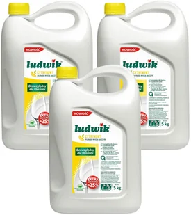 Zestaw Ludwik Płyn do mycia naczyń cytrynowy 5 kg 3 szt.  ! - Płyny do naczyń - miniaturka - grafika 1