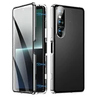 Etui i futerały do telefonów - Magnetyczne metalowe etui na telefon do Sony Xperia 1 VI Srebro - miniaturka - grafika 1