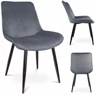 Krzesła - Jumi, Krzesło tapicerowane, Welurowe, Szare - miniaturka - grafika 1