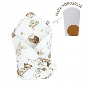 Rożki i beciki - Bonjour Cherie Rożek bambusowy z usztywnieniem 74x74 Las - miniaturka - grafika 1