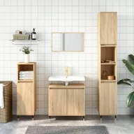 Meble łazienkowe - vidaXL Zestaw 3 szafek łazienkowych, dąb sonoma - miniaturka - grafika 1