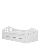 Krzesełka i taborety dla dzieci - Łóżko dziecięce Kacper 180x80, domek, młodzieżowe, białe, z szufladami - miniaturka - grafika 1