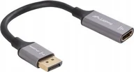 Kable komputerowe i do monitorów - Lanberg Kabel adapter Lanberg Displayport M -> HDMI F 8K na kablu 20cm srebrny - miniaturka - grafika 1