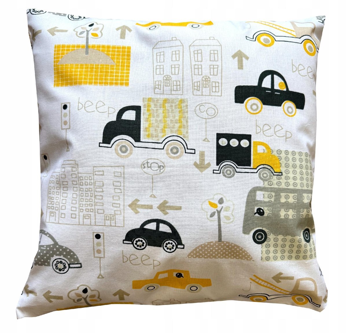 Poszewka na poduszkę bawełna SAMOCHODY AUTA BOHO styl skandynawski 40x40