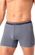 Majtki damskie - Wakacyjne bawełniane bokserki męskie szaro-granatowe MXH 338, Kolor szaro-granatowy, Rozmiar M, Key - Primodo.com - miniaturka - grafika 1