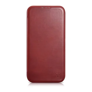 iCarer CE Oil Wax Premium Leather Folio Case skórzane etui iPhone 14 Pro Max z klapką magnetyczne MagSafe czerwony (AKI14220708-RD) - Etui i futerały do telefonów - miniaturka - grafika 2