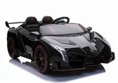 Jeździki dla dzieci - Import SUPER-TOYS SUPER-TOYS ORYGINALNE LAMBORGHINI VENENO NA AKUMULATOR MIĘKKIE KOŁA MIĘKKIE SIEDZENIE/XMX615  XMX-615-CZARNY - miniaturka - grafika 1