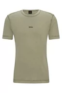 Koszulki męskie - BOSS Męski T-shirt Tokks z bawełnianego dżerseju z efektem wybielania słońca, Light/Pastel Green336, 3XL - miniaturka - grafika 1