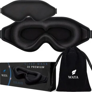 Opaska na oczy WAYA 3D Premium V2 Czarny worek WAYA - Pozostałe akcesoria kosmetyczne - miniaturka - grafika 1