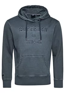 Superdry Code Cl Garment Dye Loose Hood Bluza męska, Czarny, 3XL - Bluzy męskie - miniaturka - grafika 1