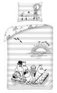 Pościel dla dzieci - Pościel 140x200 Muminki biała szara poszewka 70x90 Kids Halantex - miniaturka - grafika 1