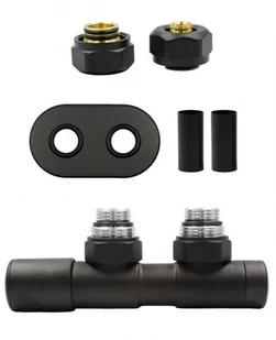 Zawór regulacyjny 50mm TWINS czarny mat lewy Pex All in One - Zawory i kraniki - miniaturka - grafika 1