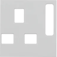 Inne akcesoria elektryczne - Berker Pokrywa do gniazda z uziemieniem standard brytyjski B.Kwadrat kremowy - miniaturka - grafika 1