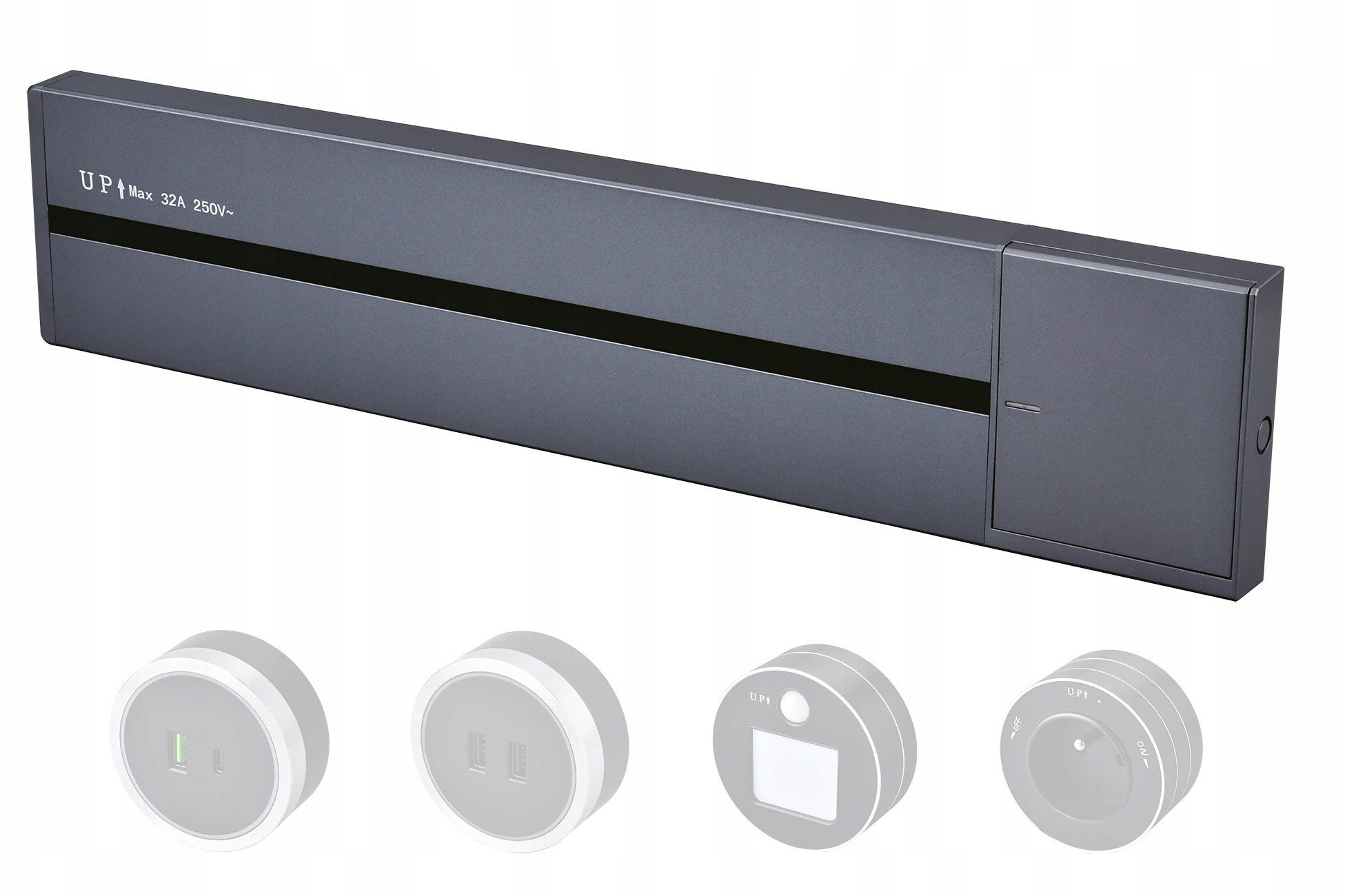 Viking zásuvková lišta LP40 povrchová, šedá VLP40G