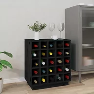 Kredensy - Szafka na wino, czarna, 55,5x34x61 cm, lite drewno sosnowe - miniaturka - grafika 1