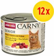 Mokra karma dla kotów - Animonda Carny Senior, 12 x 200 g - Wołowina, kurczak i ser - miniaturka - grafika 1
