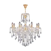 Lampy sufitowe - Kryształowy żyrandol w stylu glamour ZM 14004/8-GLD z serii CHATEAU - miniaturka - grafika 1